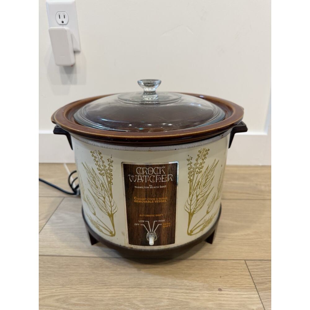 VINTAGE Hamilton Beach Scovill 6 Qt Crock Watcher Slow Cooker Works 417-hd